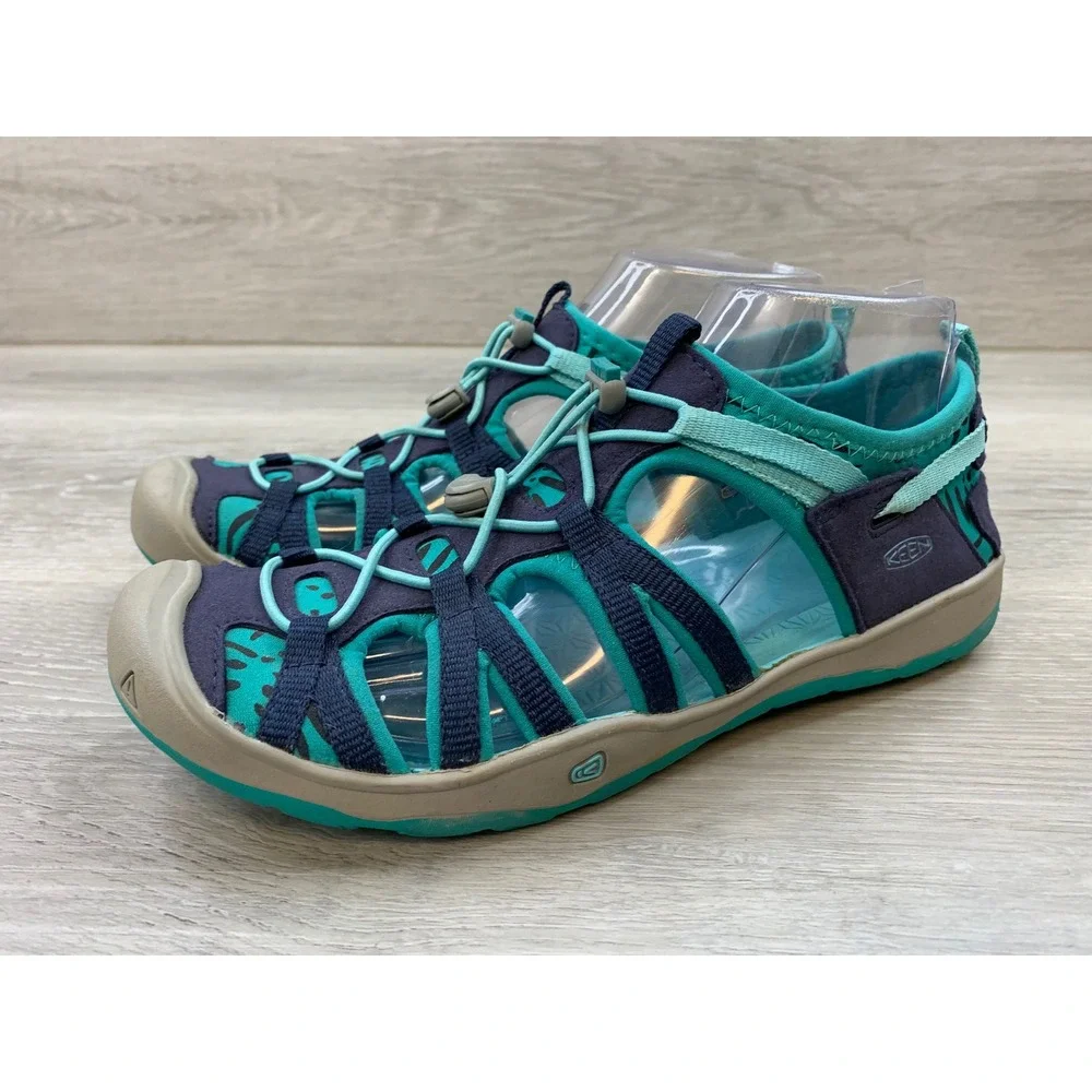 Keen Youth 6 Water Sandals Big Kids Blue Teal Bungee Lace Sport Trail Shoes